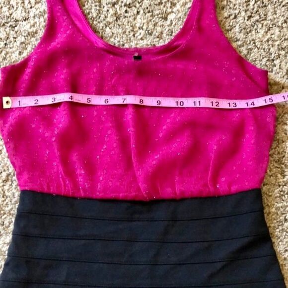 XS Express Fuchsia Pink sexy classy mini bandage dress office career form fitted - Picture 8 of 9